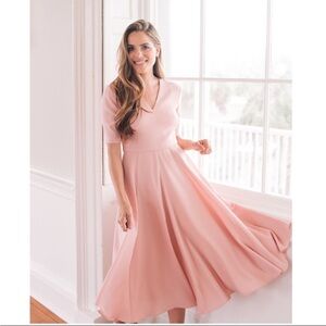 Gal Meets Glam Edith City Crepe Fit & Flare Midi Dress Size 14